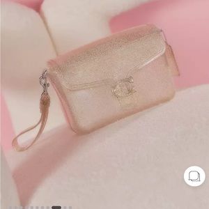 Coach Jelly Tabby. Clear jelly with gold glitter crossbody/clutch.